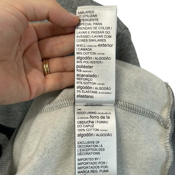 PUMA Essentials Big Logo Hoodie Sweatshirt NWT Men's Sz L Medium Gray Fleece - Picture 7 of 8